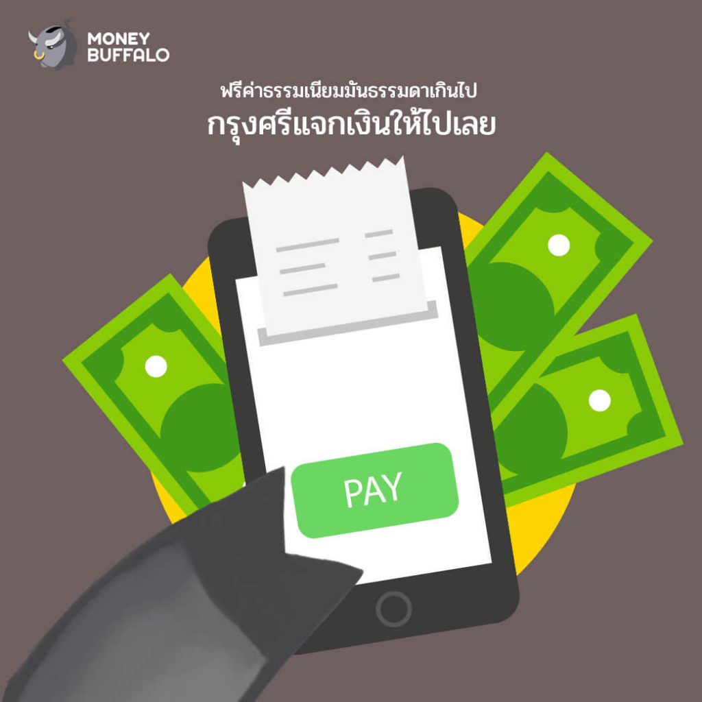 ใครๆก็แจกฟรีค่าธรรมเนียม
แต่ป๋ากรุงศรีจัดหนัก แจกเงินให้ฟรีเลย!