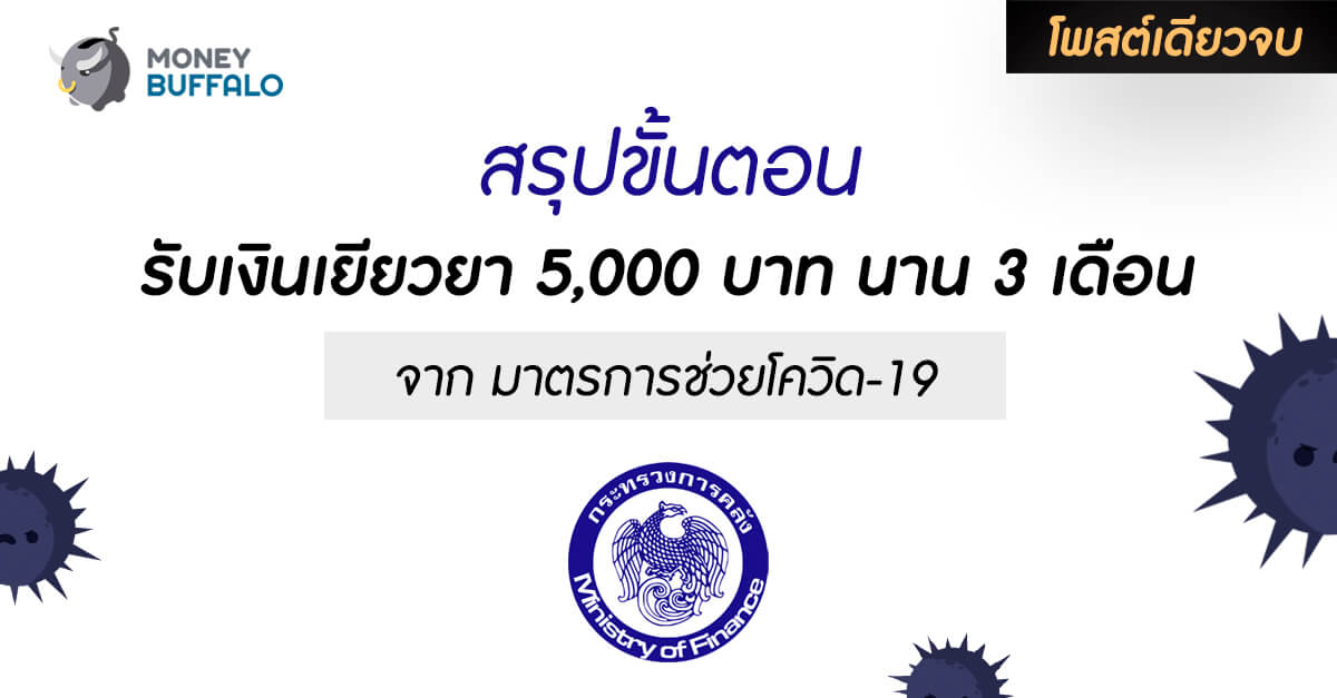 ขั้นตอนรับเงินเยียวยา 5,000 บาท นาน 3 เดือน จาก “มาตรการช่วยโควิด-19”