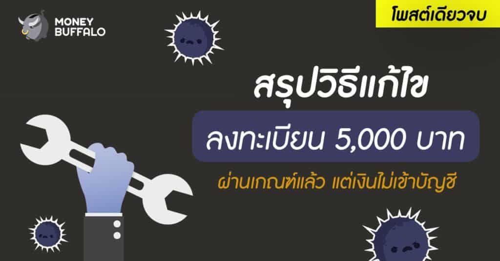 [สรุปโพสต์เดียวจบ] วิธีแก้ไข “ลงทะเบียนรับเงินช่วยเหลือโควิด 5,000 บาท” ผ่านเกณฑ์ แต่เงินไม่เข้าบัญชี