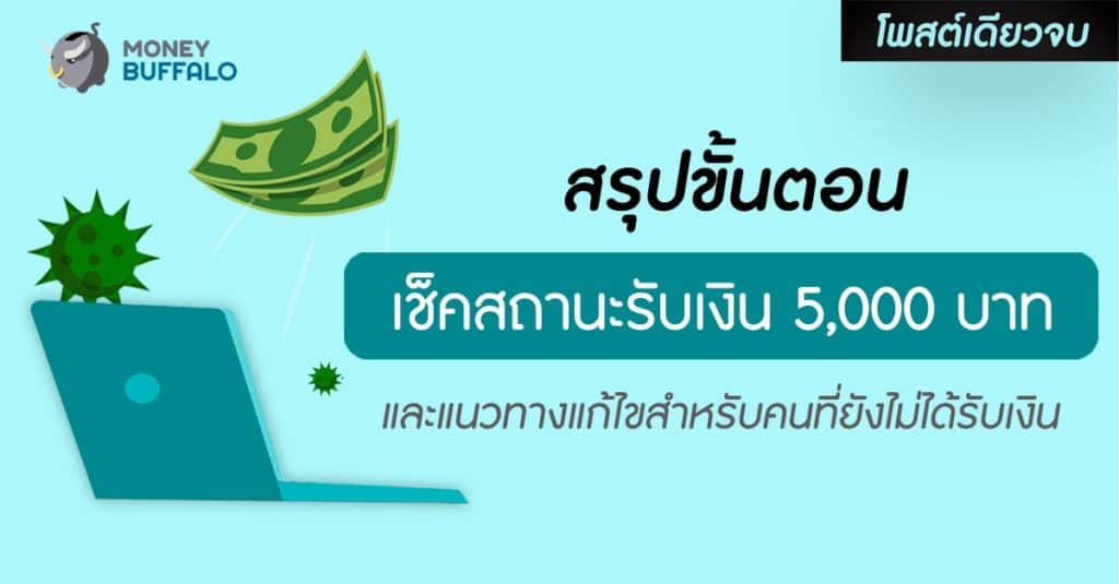 [สรุปโพสต์เดียวจบ] ขั้นตอน "เช็คสถานะรับเงิน 5,000 บาท" และแนวทางแก้ไขสำหรับคนที่ยังไม่ได้รับเงิน