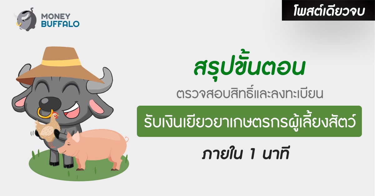 [สรุปโพสต์เดียวจบ] ขั้นตอนตรวจสอบสิทธิ์และลงทะเบียน “รับเงินเยียวยาเกษตรกรผู้เลี้ยงสัตว์” ทำง่ายภายใน 1 นาที