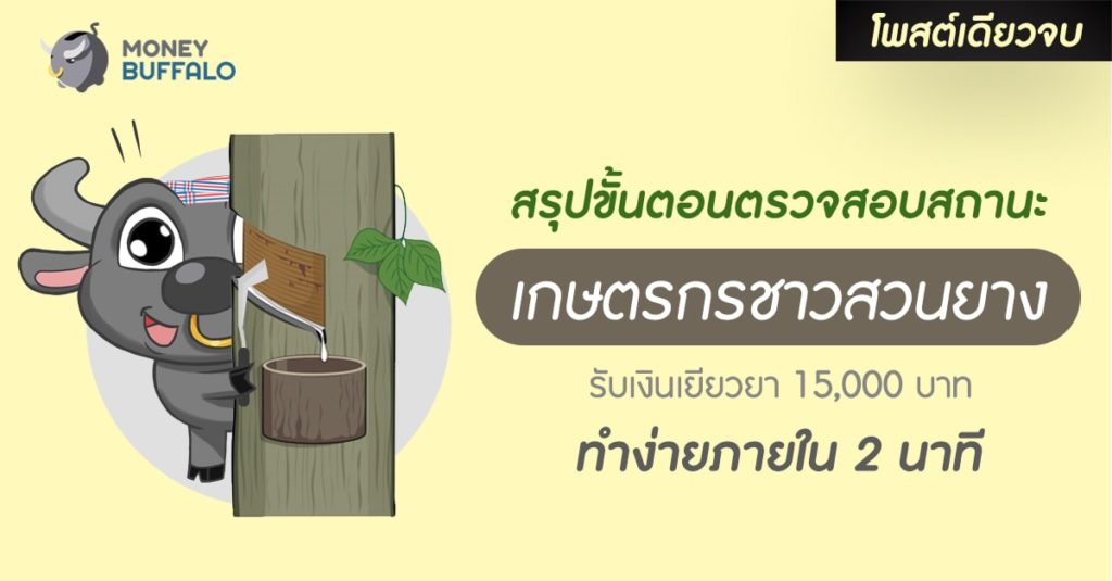 [สรุปโพสต์เดียวจบ] ขั้นตอนตรวจสอบสถานะขึ้นทะเบียน "รับเงินเยียวยาเกษตรกรชาวสวนยาง 15,000 บาท” ทำง่ายภายใน 2 นาที
