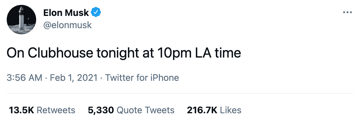 Elon Musk Clubhouse