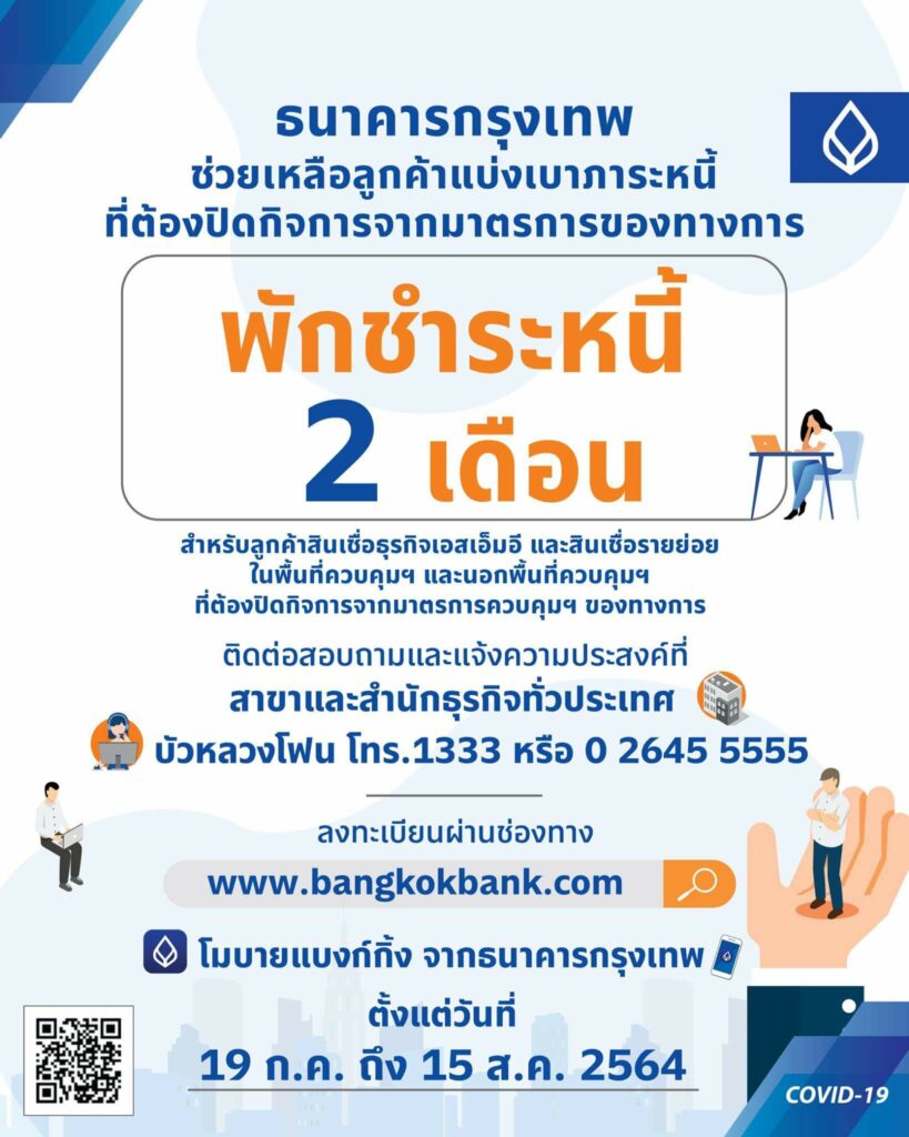 [อัปเดต ก.ค. 64] สรุปแบงก์ที่เข้าร่วม ลงทะเบียน "พักหนี้" 2 เดือน มีที่ไหนบ้าง ?