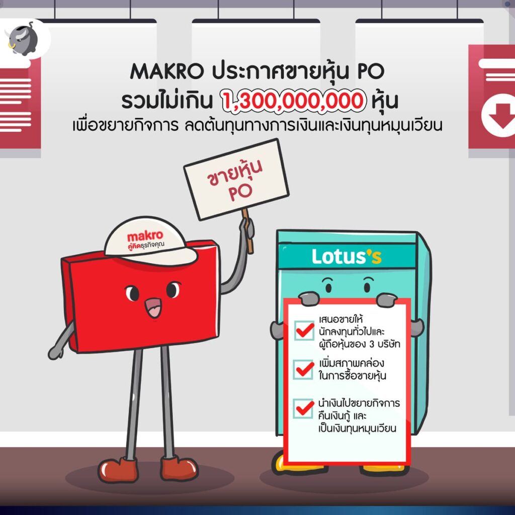 MAKRO รับโอนกิจการ Lotus’s และประกาศขายหุ้น PO