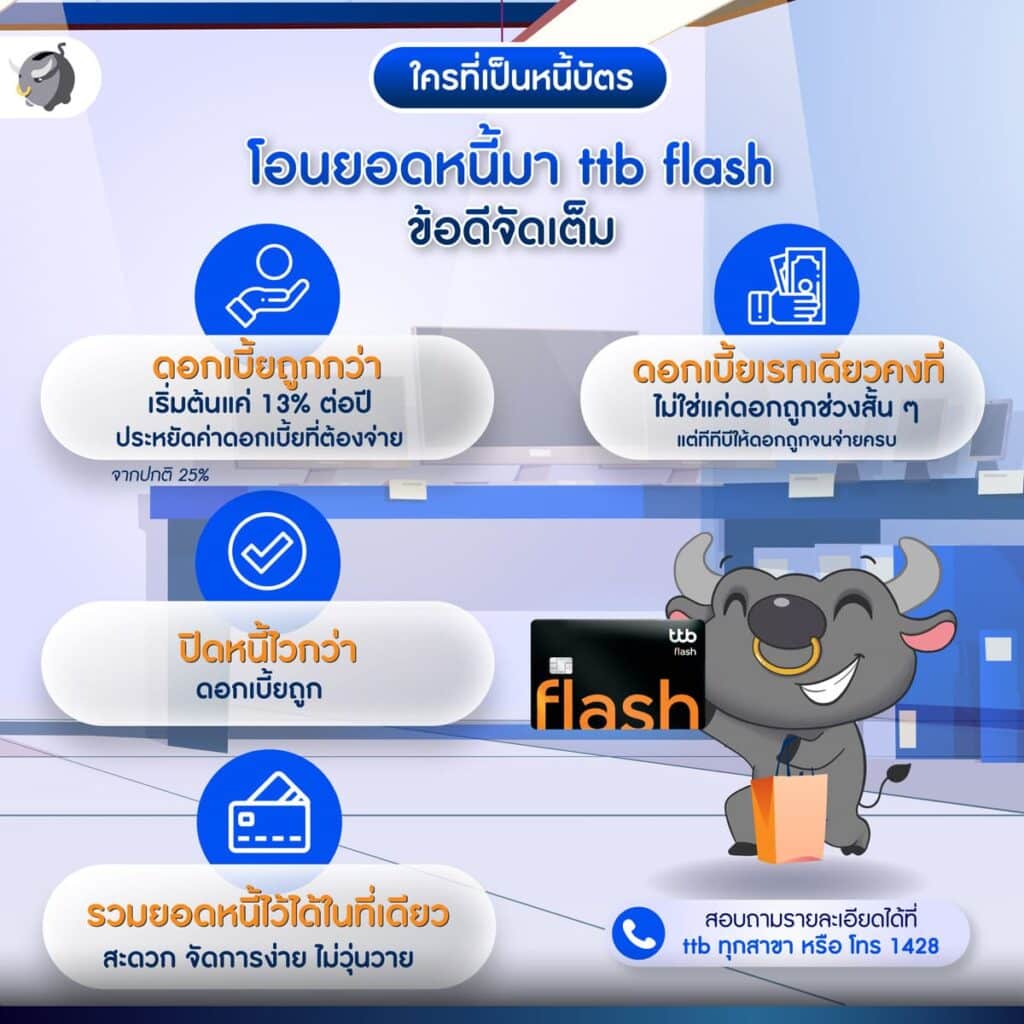 ใครที่เป็นหนี้ โอนหนี้มาที่ ttb flash ข้อดีจัดเต็ม !