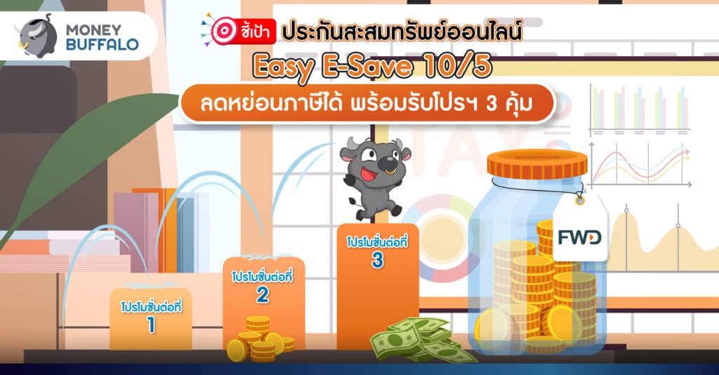 ชี้เป้าประกันสะสมทรัพย์ออนไลน์ ลดหย่อนภาษี Easy E-Save 10/5 พร้อมรับโปรฯ 3 คุ้ม 