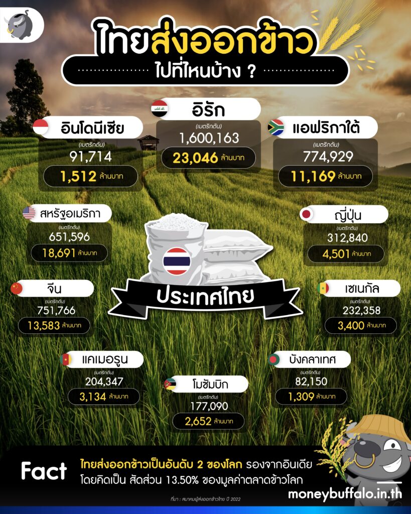 ไทยส่งออกข้าวไปที่ไหนบ้าง ? 