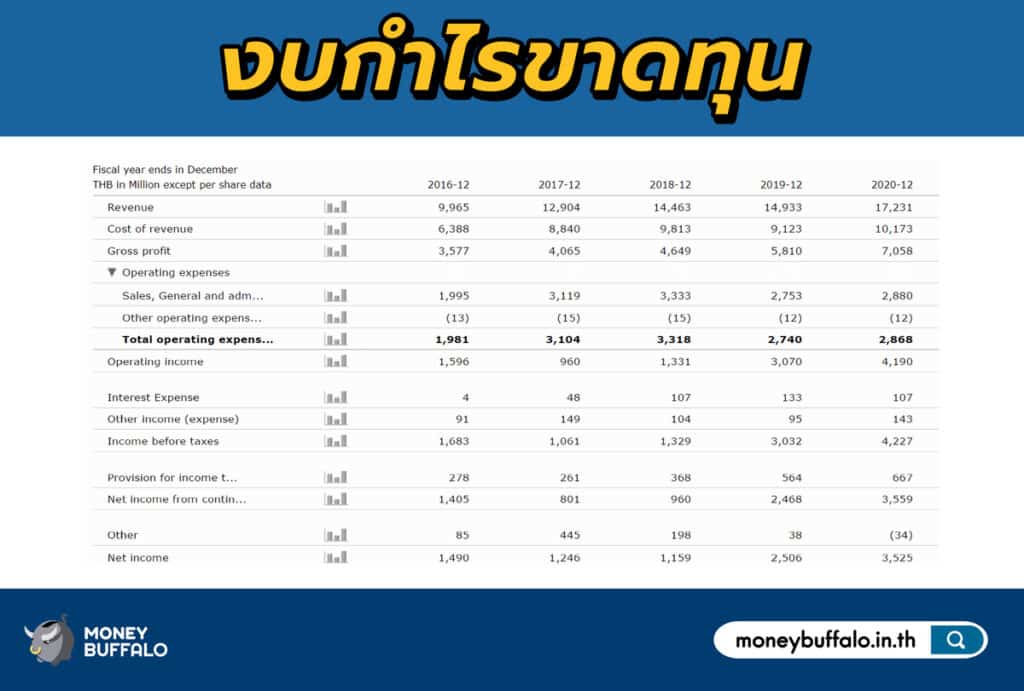 งบกำไรขาดทุน งบการเงิน