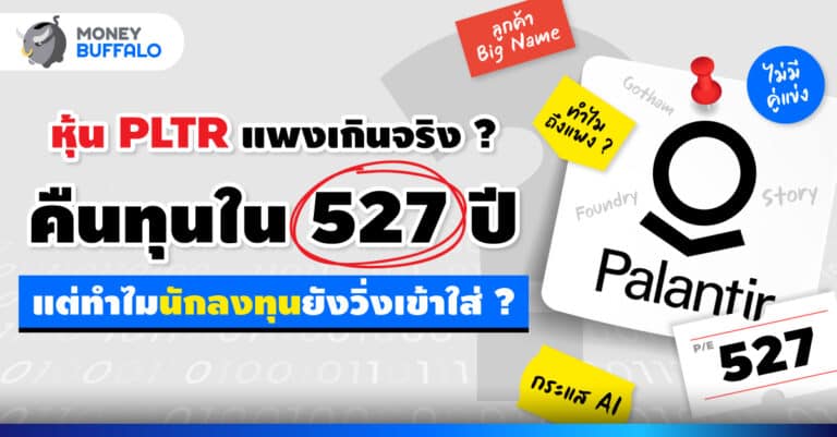หุ้น PLTR แพงเกินจริง ? P/E 527 เท่า